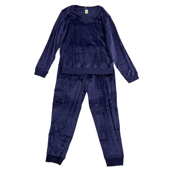 NEW Honeydew Womens L Super Soft Fleece Lounge Set Navy Blue - Picture 1 of 5